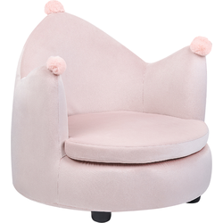 Beliani VEGA - Kinderfauteuil-Roze-Fluweel