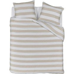 Riviera Maison Striped Dekbedovertrek Zand-2-persoons (200 x 200/220 cm)