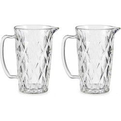 Schenkkan/karaf - 2x -1 liter - 20 x 12 cm - van glas - limonade karaf - Karaffen