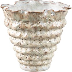 PTMD Bloempot Nianh - 22x22x21 cm - Keramiek - Creme