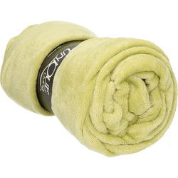 Enzo Fleece deken/plaid - fluweel kiwi - polyester - 130 x 180 cm - Plaids