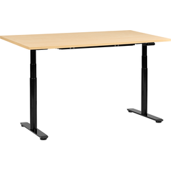 DESTINAS - Elektr bureau - Zwart/Lichtbruin - 160 x 72 cm - Vezelplaat