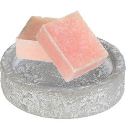 Ideas4seasons Amberblokjes/geurblokjes cadeauset - roos geur - inclusief schaaltje - Amberblokjes