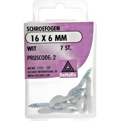 Schroefoog 16x6mm wit 7st