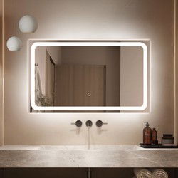 Lumoire Badkamerspiegel met Verlichting - Infinity - 100CM Rechthoekig - Anti Condens Verwarming