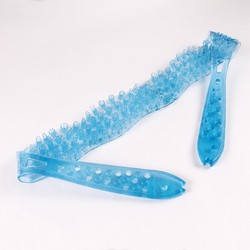 Riem rugmassage blauw transparant plastic 103 x 7 cm