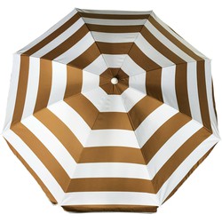 Parasol - goud/wit - gestreept - D140 cm - UV-bescherming - incl. draagtas - Parasols