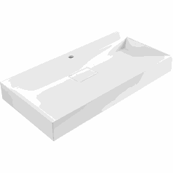 QUENKO - Wastafel - Wit - 90 x 46 cm - Mineraalgietwerk