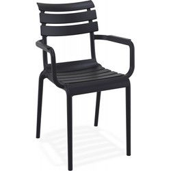 Tuinstoel met armleuningen FLORA 58x59x84 cm Zwart