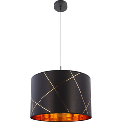 Industriële hanglamp Bemmo - L:45cm - E27 - Metaal - Zwart