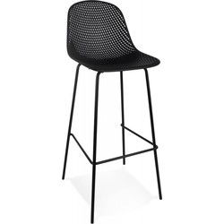 Geperforeerde barkruk LOKI 48x49x106 cm Zwart