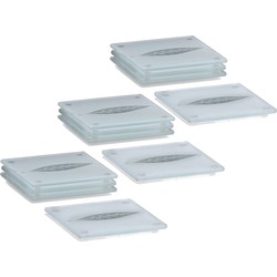 12x Glazen onderzetters voor glazen/bekers met bladeren print 10 x 10 cm - Glazenonderzetters