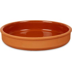 Tapas/hapjes serveren/oven schaal terracotta/bruin 23 x 4 cm - Snack en tapasschalen