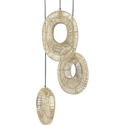 pendant lamp ovo cluster round - natural -26 x 26 x 132