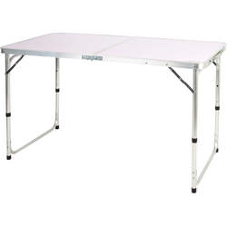 HIXA Campingtafel - Vouwtafel - Inklapbare tafel - Strandtafel - Wit - Verstelbaar - 120x60x54/60/70cm - Draagbaar