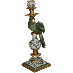 URBANJNGL - Kaarshouder Vogel Polyresin Groen 13x13x39cm