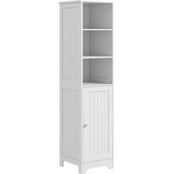4goodz Badkamerkast 40x38x160cm - Kolomkast 3 vakken en 1 deur - Wit
