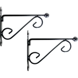 Muurhaak/plantenhaak voor hang plant potten - 2x - metaal - 20 x 16 cm - Plantenbakhaken