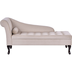 Beliani PESSAC - Chaise longue-Beige-Fluweel