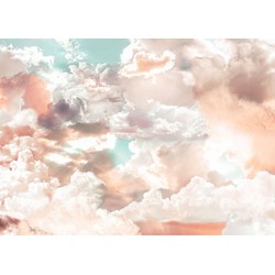 Komar fotobehang Mellow Clouds roze en blauw - 350 x 250 cm - 611637