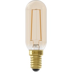 LED volglas Filament Buismodel 220-240V 3,5W 250lm E14 T25x85, Goud 2100K Dimbaar - Calex