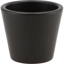 DK Design bloempot/plantenpot - Vinci - zwart mat - voor kamerplant - D10 x H12 cm - Plantenpotten