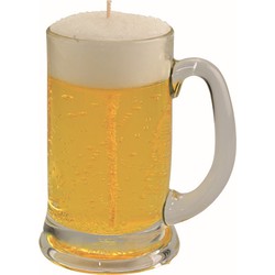 Bierglas gadget/kado Bierkaars - bierpul - H13 cm/D8 cmA - Vaderdag/verjaardag - figuurkaarsen