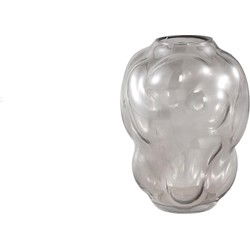 PTMD Maride Ronde Vaas - H20 x Ø15 cm - Glas - Grijs