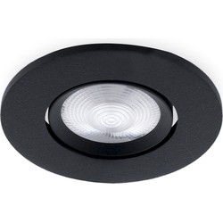 Groenovatie LED Inbouwspot 5W, Zwart, Rond Ø89mm, 24D, Dimbaar, Warm Wit