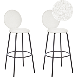 EMERY - Barkruk set van 2 - Wit - Bouclé