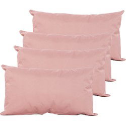 Anna's Collection Sierkussen voor binnen en buiten - 4x - oud roze - 30 x 50 cm - tuinkussen - Sierkussens