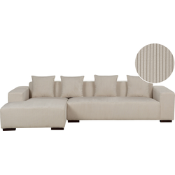 Beliani LUNGO - Hoekbank-Beige-Corduroy