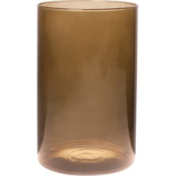 Bloemenvaas Neville - lichtbruin transparant - glas - D14 x H21 cm - Vazen