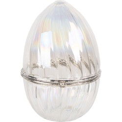 Clayre & Eef Voorraadpot Ei Ø 9x13 cm Transparant Glas