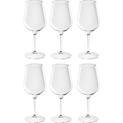 6x Witte of rode wijn glazen 47 cl/470 ml van onbreekbaar kunststof - Wijnglazen