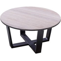 Teeburu coffee table 60x31cm. alu black/travertin - Yoi