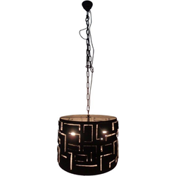 Cilinder Hanglamp 60cm - Zwart Antiek