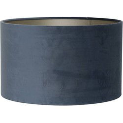 Light & Living - kap - Velours - blauw - textiel - Ø 40cm - E27 - 2240048