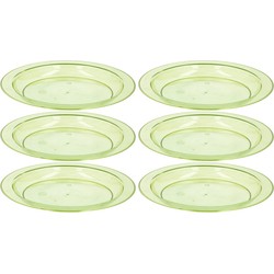 6x Bordje plastic groen 20 cm kunststof/plastic - Bordjes