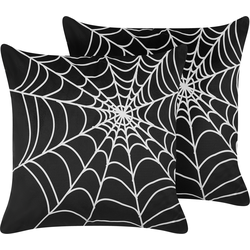 LYCORIS  - Sierkussen set van 2 - Zwart - 45 x 45 cm - Fluweel