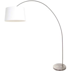 Mexlite - vloerlamp - Solva - staal - linnen metaal - booglamp - E27 - 3916ST