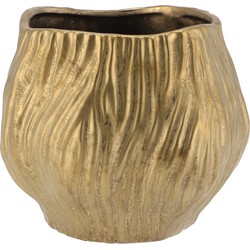 DK Design Bloempot organisch model Multan - goud - D17 x H14 cm - Plantenpotten