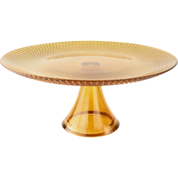 OTIX Taartplateau met Voet - 28cm - Amber - Kleur - Glas