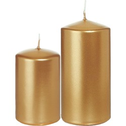 Stompkaarsen set van 6x stuks goud 8 en 12 cm - Stompkaarsen