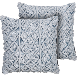 GOREME  - Sierkussen set van 2 - Blauw - 45 x 40 cm - Katoen