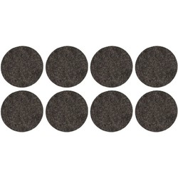 Setje van 8x stuks ronde meubelviltjes/antislip-noppen diameter 2,6 cm zwart - Meubelviltjes