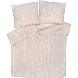 DoubleDry Dekbedovertrek My Design 100% Katoen - Tweepersoons 200x200 cm + 2 Kussenslopen - pattern licht roze