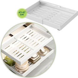 XIVADA Keukenorganizer - Schuiflade  - Aluminium - Verstelbaar - Wit