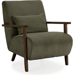 Fauteuil in stof met houten poten L70 cm - BONNIE