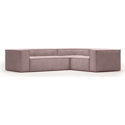 Kave Home - Blok 3 zits hoekbank in dik roze ribfluweel 290 x 230 cm / 230 x 290 cm